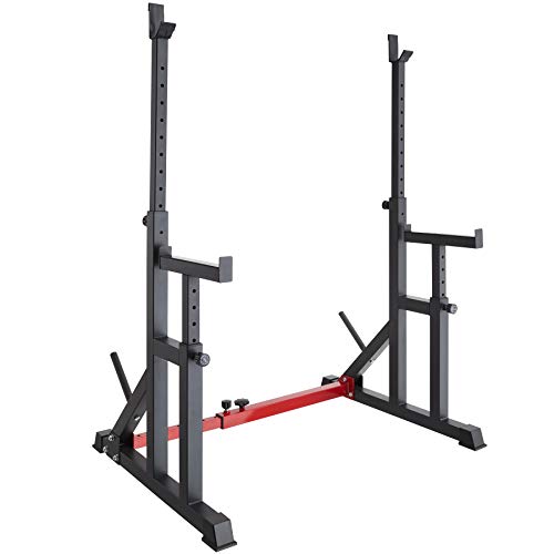 tectake 404237 Estante para sentadillas con soporte para pesas, Squat rack, Aparato para entrenamiento de fuerza, Equipo para fitness