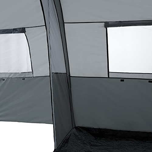 TecTake 404825-Tienda de campaña Roskilde para 6 Personas,Al Aire Libre,Refugio para Playa con mosquitera y Porche,Tienda Camping con Ventanas,Armazón para excursiones Campo,gris claro/gris oscuro