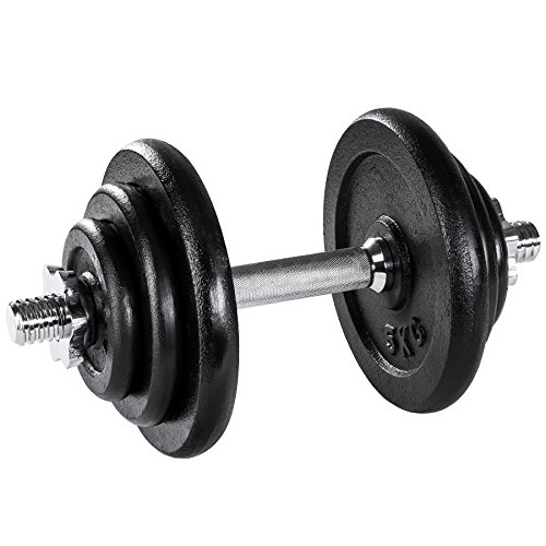 TecTake Mancuerna con pesas halteras de fitnes acero hierro musculación gimnasio - varios modelos - (20kg | no. 402365)