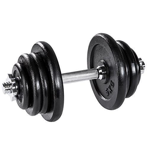 TecTake Mancuerna con pesas halteras de fitnes acero hierro musculación gimnasio - varios modelos - (25kg | no. 402366)