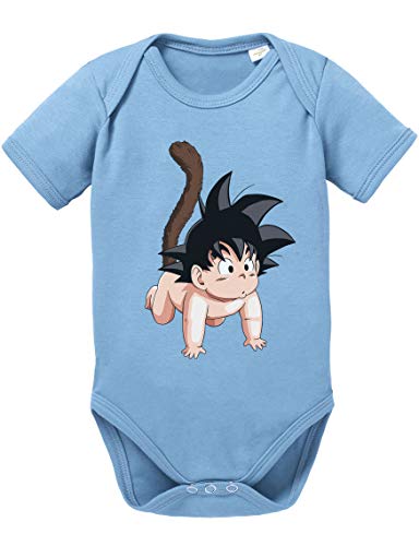 Tee Kiki Son Baby Body Dragon de algodón orgánico Ball Proverbs Romper para niños y niñas de 0 a 12, Größe2:62/2-3 Meses, Baby:Azul Bebé