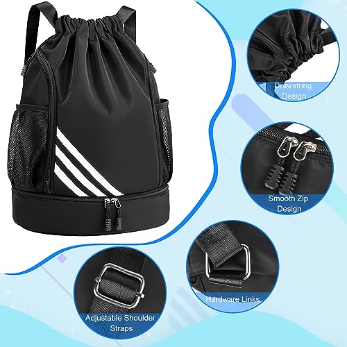 Teklemon Mochila Cuerdas, Mochilas de Cuerdas con Compartimento de Zapatos y Bolsillo Mochila Deporte Grande Bolsa de Cordón Impermeable Mochila Saco de Gimnasio para Mujer Hombre Adolescente