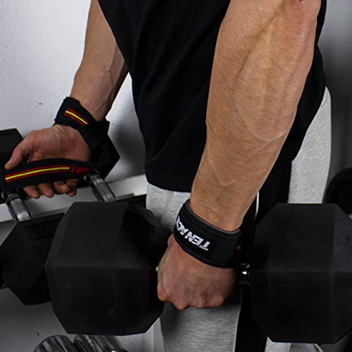 Tenace Straps Powerlifting España, Correas de Levantamiento de Pesas para Peso Muerto, Agarres Gym, Soporte para Las Muñecas Acolchado, Lifting Straps – Mujeres y Hombres