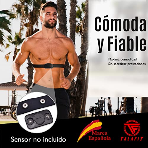 TF TALAFIT Recambio banda frecuencia cardiaca - Pulsometro Banda Pectoral - Cinta de Pecho Ajustable para el Pecho para medir el Ritmo cardíaco compatible con Polar, Garmin, Wahoo, Coospo