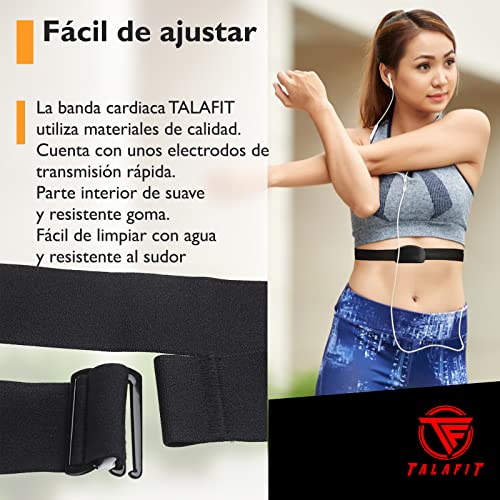 TF TALAFIT Recambio banda frecuencia cardiaca - Pulsometro Banda Pectoral - Cinta de Pecho Ajustable para el Pecho para medir el Ritmo cardíaco compatible con Polar, Garmin, Wahoo, Coospo