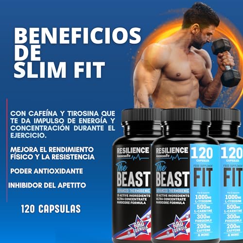 The Beast Fit|Termogenico|120 Capsulas|Quemagrasas potente para adelgazar|L carnitina|Termogenicos Potentes|Cafeina|Garcinia cambogia|Quemagrasas Potente Para Adelgazar Hombre|Quemador de grasa