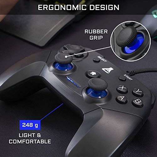 The G-Lab K-Pad Thorium Mando Gaming PC & PS3 con USB - Vibración Incorporada - Joystick para PC con Windows XP-7-8-10, PS3, Android (USB)