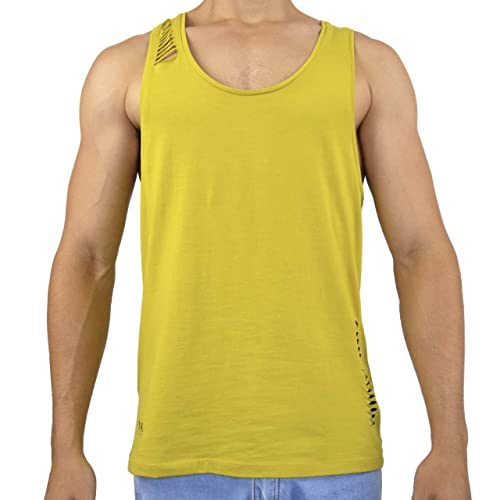 The Milk Barcelona Camiseta Gym Activewear Algodon Elastano con Detalles (Verde Oliva, S)