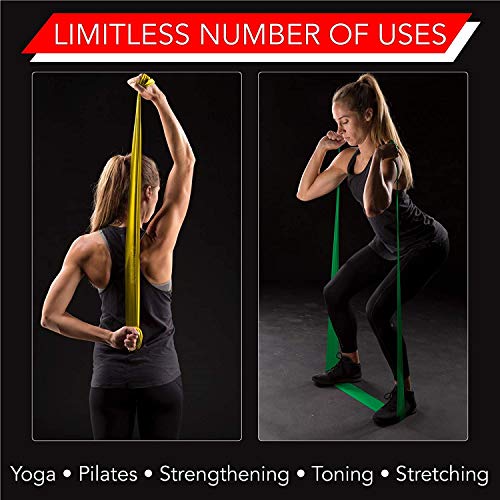 THERABAND Juego de Bandas de Resistencia, Banda elástica Profesional sin látex para Ejercicio Superior e Inferior del Cuerpo, Entrenamiento de Fuerza, Terapia, Pilates, rehabilitación, Paquete