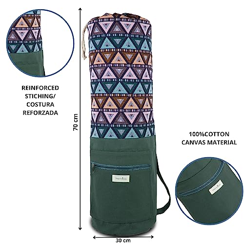 Thermikoa Funda Esterilla Yoga, Bolsa para Colchoneta o Mat de Yoga con Bolsillo, Totte Bag para Transportar la Colchoneta de Yoga, Pilates o Gimnasia, Ligera, Espaciosa y Práctica, Accesorios Yoga