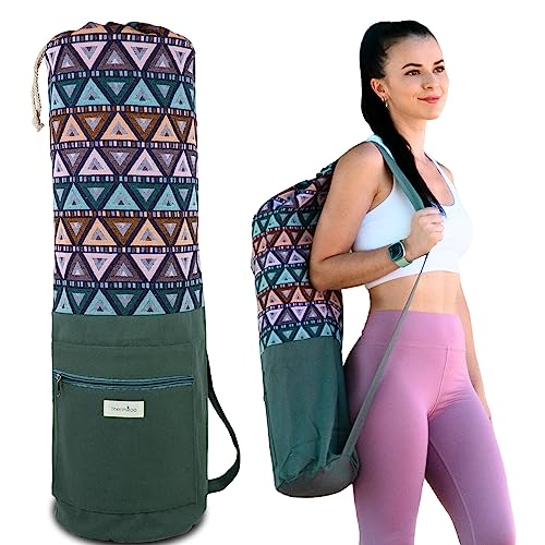 Thermikoa Funda Esterilla Yoga, Bolsa para Colchoneta o Mat de Yoga con Bolsillo, Totte Bag para Transportar la Colchoneta de Yoga, Pilates o Gimnasia, Ligera, Espaciosa y Práctica, Accesorios Yoga