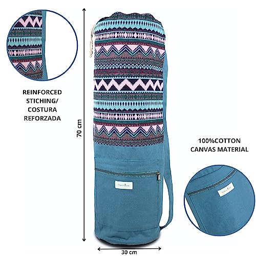 Thermikoa Funda Esterilla Yoga, Bolsa para Colchoneta o Mat de Yoga con Bolsillo, Totte Bag para Transportar la Colchoneta de Yoga, Pilates o Gimnasia, Ligera, Espaciosa y Práctica, Accesorios Yoga