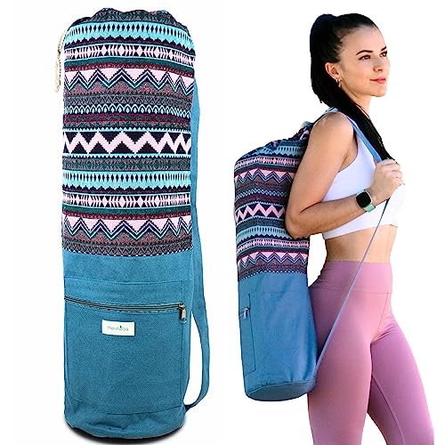 Thermikoa Funda Esterilla Yoga, Bolsa para Colchoneta o Mat de Yoga con Bolsillo, Totte Bag para Transportar la Colchoneta de Yoga, Pilates o Gimnasia, Ligera, Espaciosa y Práctica, Accesorios Yoga