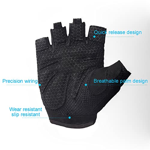 TingDongWei Guantes de Gimnasio para Hombres y Mujeres, Protección de Palma, Guantes de Entrenamiento Antideslizantes Transpirable para Entrenamiento de Fuerza, Fitness, Ciclismo (M)