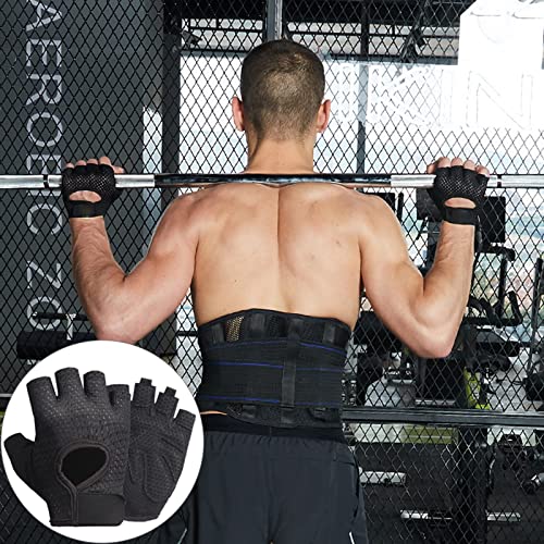 TingDongWei Guantes de Gimnasio para Hombres y Mujeres, Protección de Palma, Guantes de Entrenamiento Antideslizantes Transpirable para Entrenamiento de Fuerza, Fitness, Ciclismo (M)