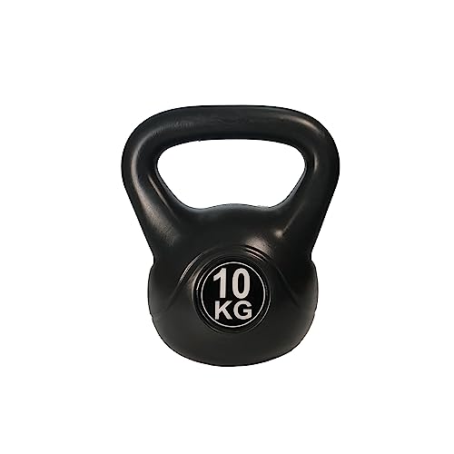 TITAN LIFE Kettlebell 10kg. Plastic Pesa Rusa, Unisex – Erwachsene, Black, One Size