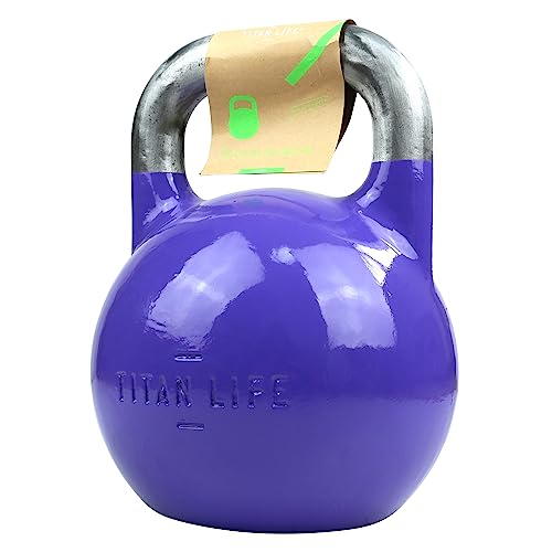 TITAN LIFE Pro Kettlebell Steel Competition 20kg Pesa Rusa, Unisex – Erwachsene, Purple, One Size