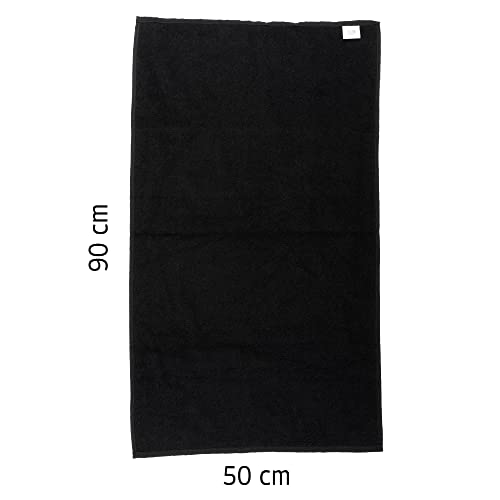 Toalla Algodón Negra 90x50cm, de Manos, Lavabo, Peluquería, Gimnasio (2)