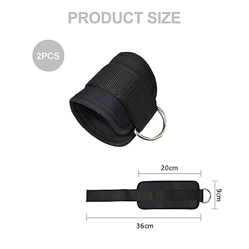 Tobillera para Polea,Tobillo Correas Acolchado,Ajustable Correas Tobillos,Tobillo Acolchadas,Ankle para Entrenamiento,Tobillo Gimnasio con Anillo en D,Ejercicio Mujeres y Hombres,2 Piezas