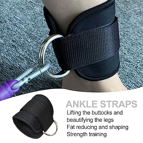 Tobillera para Polea,Tobillo Correas Acolchado,Ajustable Correas Tobillos,Tobillo Acolchadas,Ankle para Entrenamiento,Tobillo Gimnasio con Anillo en D,Ejercicio Mujeres y Hombres,2 Piezas