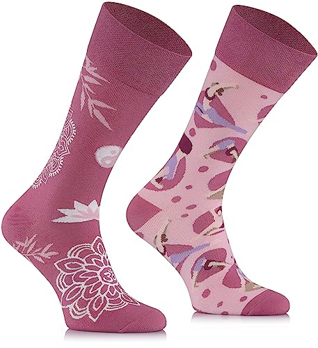 TODO Divertidos calcetines con diseño para hombre y mujer – Calcetines divertidos – multicolor, locos, Yoga, 39-42