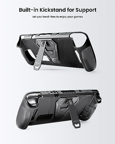 tomtoc Carcasa para Steam Deck/Steam Deck OLED, Carcasa protectora para Steam Deck/Steam Deck OLED, Protección de material TPU suave, Absorción de golpes, Antideslizante y Antiarañazos