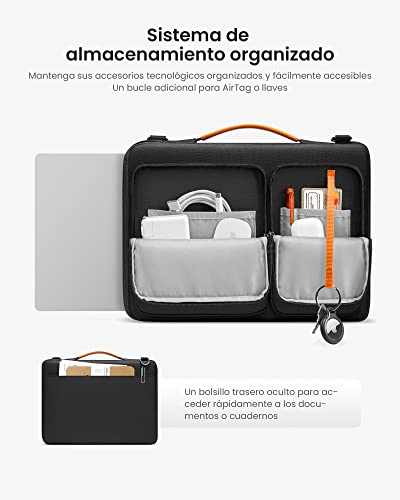 tomtoc Funda Maletín Bandolera para portátil Compatible con 13" MacBook Air M2/A2681 M1/A2337 2022-2018, 13" MacBook Pro M2/A2686 M1/A2338 2022-2016, 13" Surface Pro 9/8/X/7, Bolso Protectora