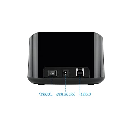 TooQ TQDS-802B - Base de conexion Docking Station con Doble Bahia SATA para Discos de 2.5" y 3.5", USB 3.0 y USB 2.0 Host, Funcion Clone Offline, Color Negro