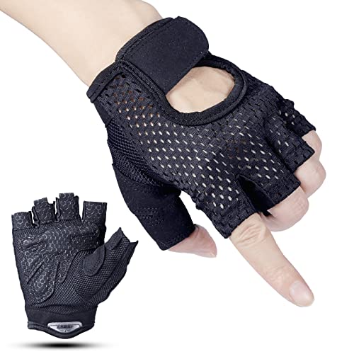 TOPBELIEF Guantes Fitness Transpirable, Guantes De Entrenamiento De Silicona Antideslizante, Guantes Gimnasio Hombres Y Mujeres para Levantamiento De Pesas Musculación Ciclismo Entrenamiento (S)