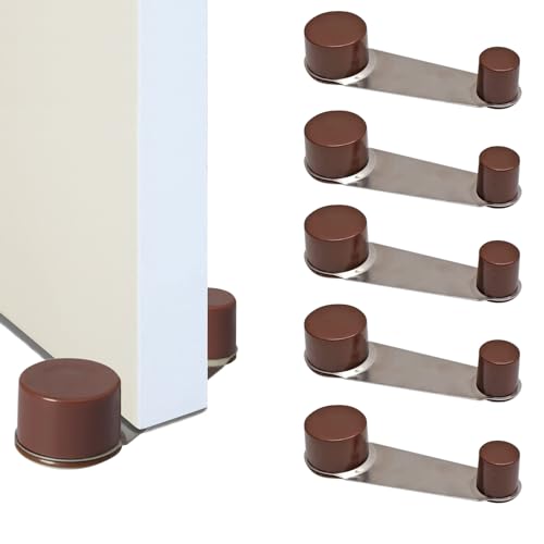 Topes para puertas retenedor PACK 6 | protector pared sujeta puertas, topes puertas suelo adhesivo, retenedor puerta, tope puerta alto sellado protección pared tope puertas Marron