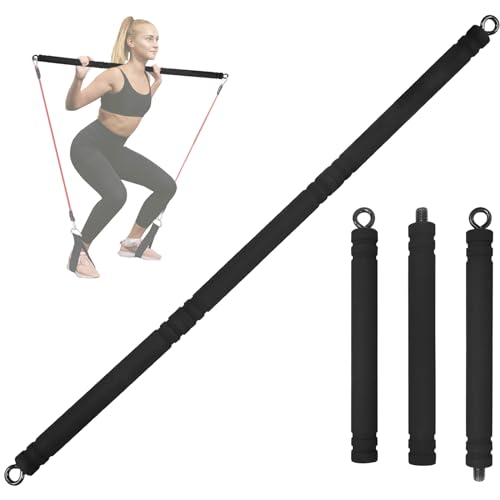 Topfinder Barra Pilates, Barra de Bandas de Resistencia Portátil Barra Gimnasio de Gomas Elasticas Fitness Pilates Bar Accesorios