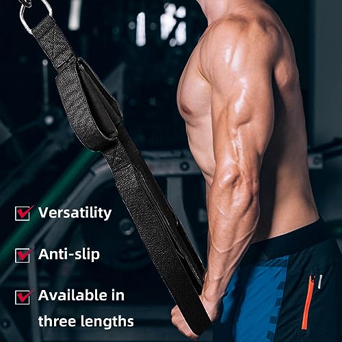 Topfinder Cuerda Tríceps Polea, 3 Longitudes Correa de tríceps, Accesorios Agarres Poleas Gimnasio Gym Bíceps Triceps Rope (Cuerda Tríceps de 3 Longitudes)