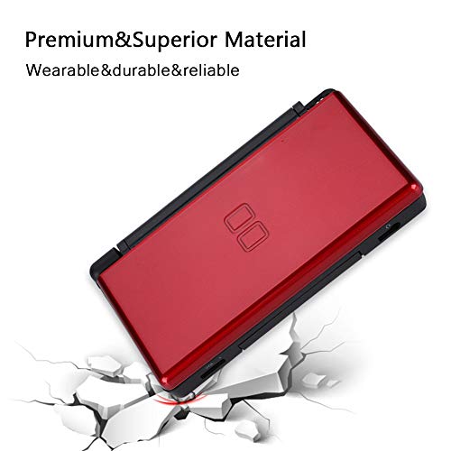 Topiky Carcasa de Repuesto para Nintendo DS Lite, Cubierta de Carcasa Protectora de reparación Completa para máquina de Juegos NDSL(Rojo)