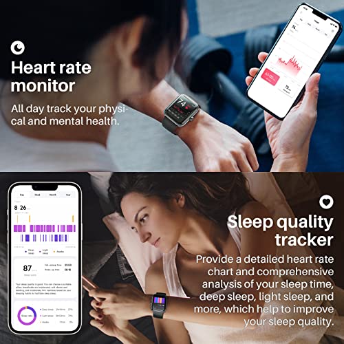 TOZO S2 Smartwatch, 1.69" Reloj Inteligente Hombre Mujer con Alexa Integrada, Pulsómetro Monitor de Sueño, Smartwatch Hombre Mujer con DIY Esfera Reloj, Podómetro, Impermeable 5ATM, para Android iOS