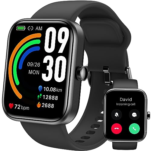 TOZO S3 Reloj Inteligente Hombre Mujer, Monitor de Fitness Tracker con frecuencia cardíaca, Oxígeno Sanguíneo y de Sueño IP68 Impermeable, Pantalla Táctil de 1.83" Compatible con iPhone y Android