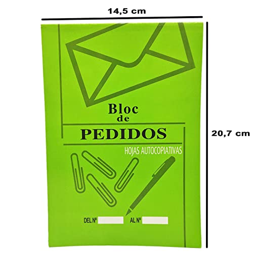 Tradineur - Talonario de pedidos con hojas autocopiativas, bloc, libreta para propuestas de pedido, presupuestos, negocios, tiendas, 20,7 x 14,5 cm