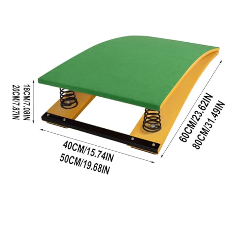 Trampolín De Gimnasia De Madera Dura Para Niños, Trampolín De Gimnasia Curvo Portátil, Equipo De Tablas De Resorte Deportivas Con 2 Resortes Para Escu(Size:2 springs/80*50cm/31.49*19.68in,Color:verde)