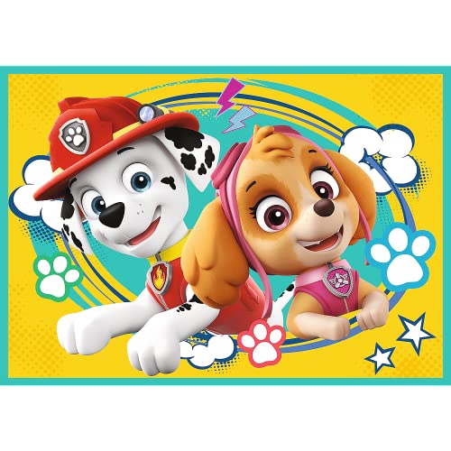 Trefl- Das lustige Team Von Paw Patrol 12 a 24 Piezas, 4 Conjuntos, para niños a Partir de 3 años Puzzle, Color Feliz Equipo, Patrulla Canina