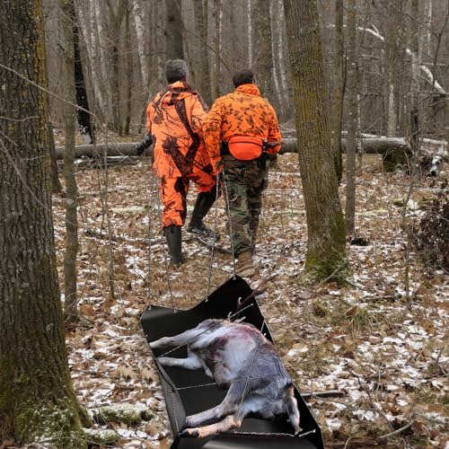 Trineo De Arrastre De Ciervos, Portátil, Trineo De Pesca En Hielo con Cuerda Multiusos Trineo De Perros Transportador De Juegos De Trineo Trineo para Caza, Leña, Jardín, Trabajo