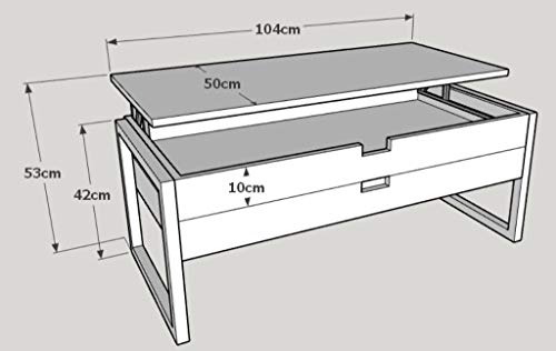 Trobal-Mesa Centro ELEVABLE 1/Cajon Alexandra 106 X 50 X 42 Color Nogal