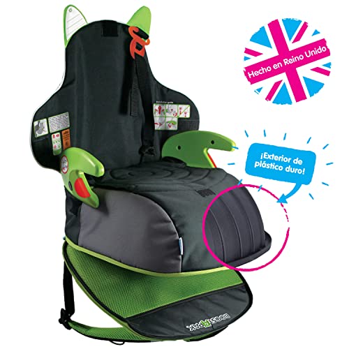 Trunki BoostApak Alzador Coche Niño – 2 en 1 Mochila y Elevador Coche Niño – Silla Coche Grupo 2-3 (Verde)