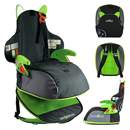 Trunki BoostApak Alzador Coche Niño – 2 en 1 Mochila y Elevador Coche Niño – Silla Coche Grupo 2-3 (Verde)