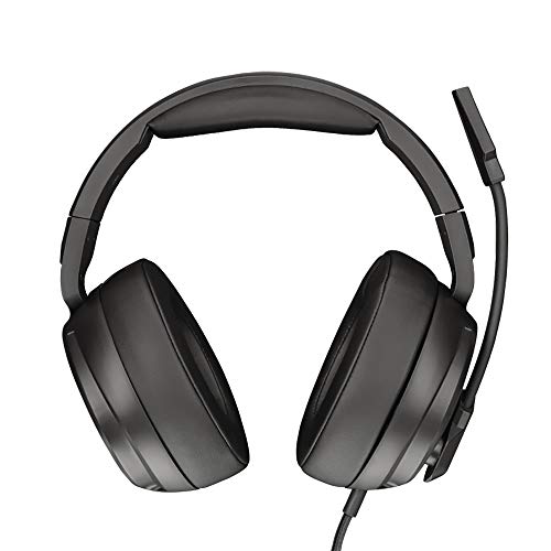 Trust Cascos Gaming GXT 433 Pylo Auriculares Gamer con Micrófono Plegable, Unidades de Altavoces Activos de 50 mm, Cable Trenzado, para PS4, PS5, PC, Nintendo Switch, Xbox One, Xbox Series X - Negro