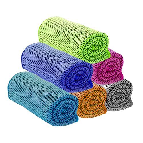 TSHAOUN 6 Pack Toalla de Enfriamiento Toalla Microfibra Alivio Enfriamiento Instantáneo,90 x 30 cm Toalla de Hielo Fría Instantánea para Yoga Deporte Correr Gimnasio Entrenamiento (6 PCS)