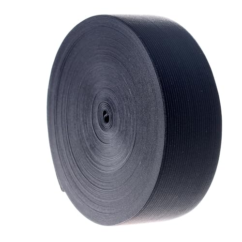 TUKA-i-AKUT 40 Metros x 100mm Elásticas Planas Bandas de Costura, Bandas de elástico de Cuerda, para la Ropa Personalizada y Artesanía DIY Hogar, 40 Metros Largo, 100 mm de Ancho, Negro TKB5092-black