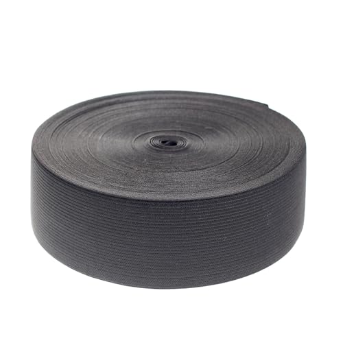 TUKA-i-AKUT 40 Metros x 100mm Elásticas Planas Bandas de Costura, Bandas de elástico de Cuerda, para la Ropa Personalizada y Artesanía DIY Hogar, 40 Metros Largo, 100 mm de Ancho, Negro TKB5092-black