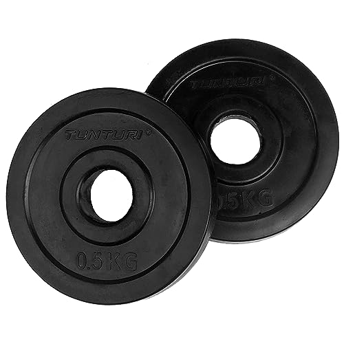 Tunturi Weight Plates Discos Pesas Goma, 2 Unidades, Unisex Adulto, Black, 1