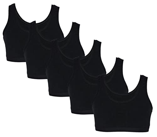 TupTam Top Sujetador para Niñas Tirantes Anchos Pack de 5, Negro, 134-140