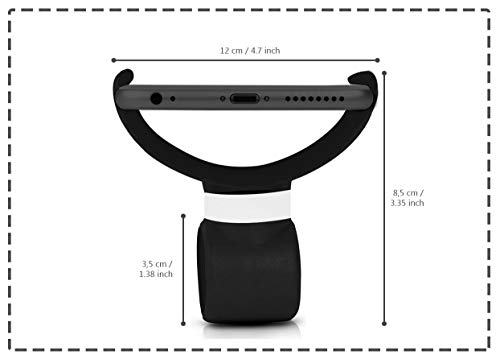 Turnaroundtech Soporte movil Bicicleta estatica Universal valido para Smartphones de hasta 7.5" de Pantalla Soporte movil para Bici Spinning sujeta movil eliptica sujeta movil Cinta Correr Negro