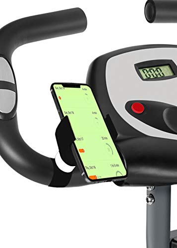 Turnaroundtech Soporte movil Bicicleta estatica Universal valido para Smartphones de hasta 7.5" de Pantalla Soporte movil para Bici Spinning sujeta movil eliptica sujeta movil Cinta Correr Negro